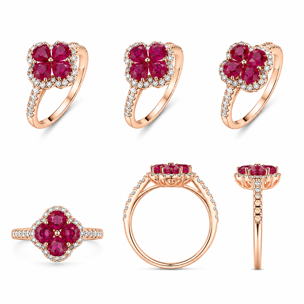 Ruby With White Diamond Ring / PK-188R/SNR