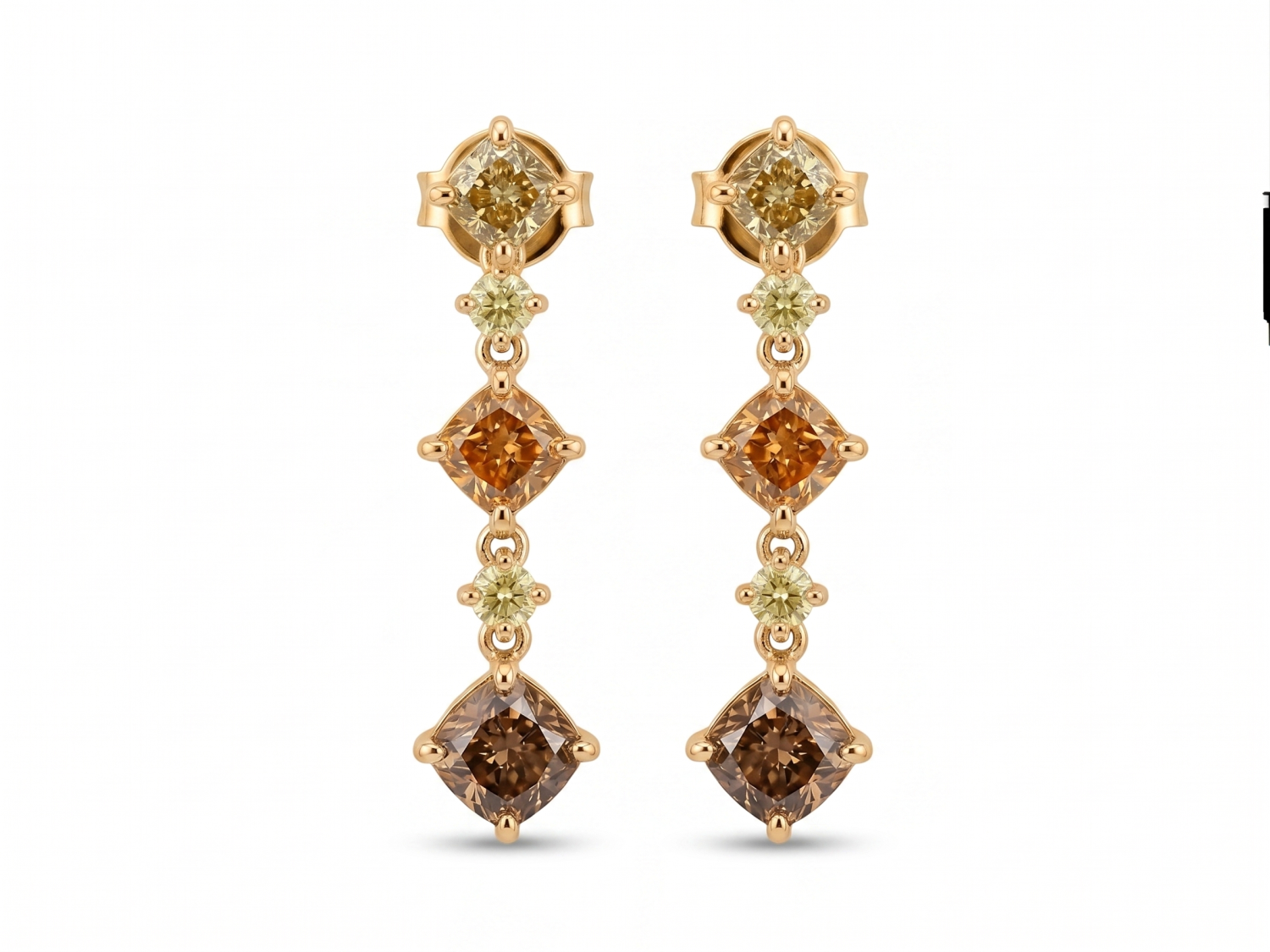 Multi Shape Natural Colour Diamond Earrings / PK-57SE/MMMR