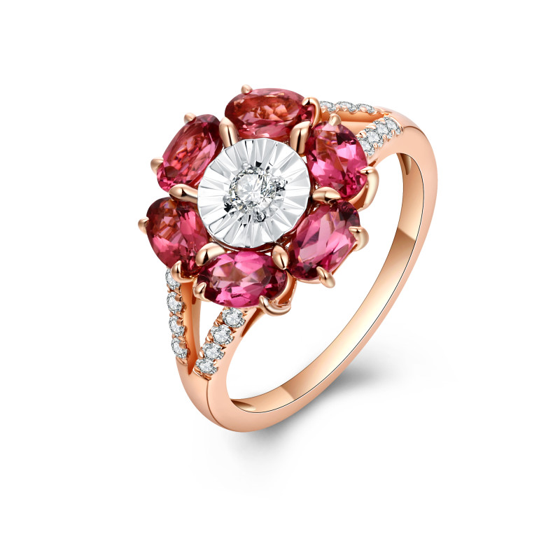 Tourmaline and Diamond Ring / PK-55SR+1/CCR