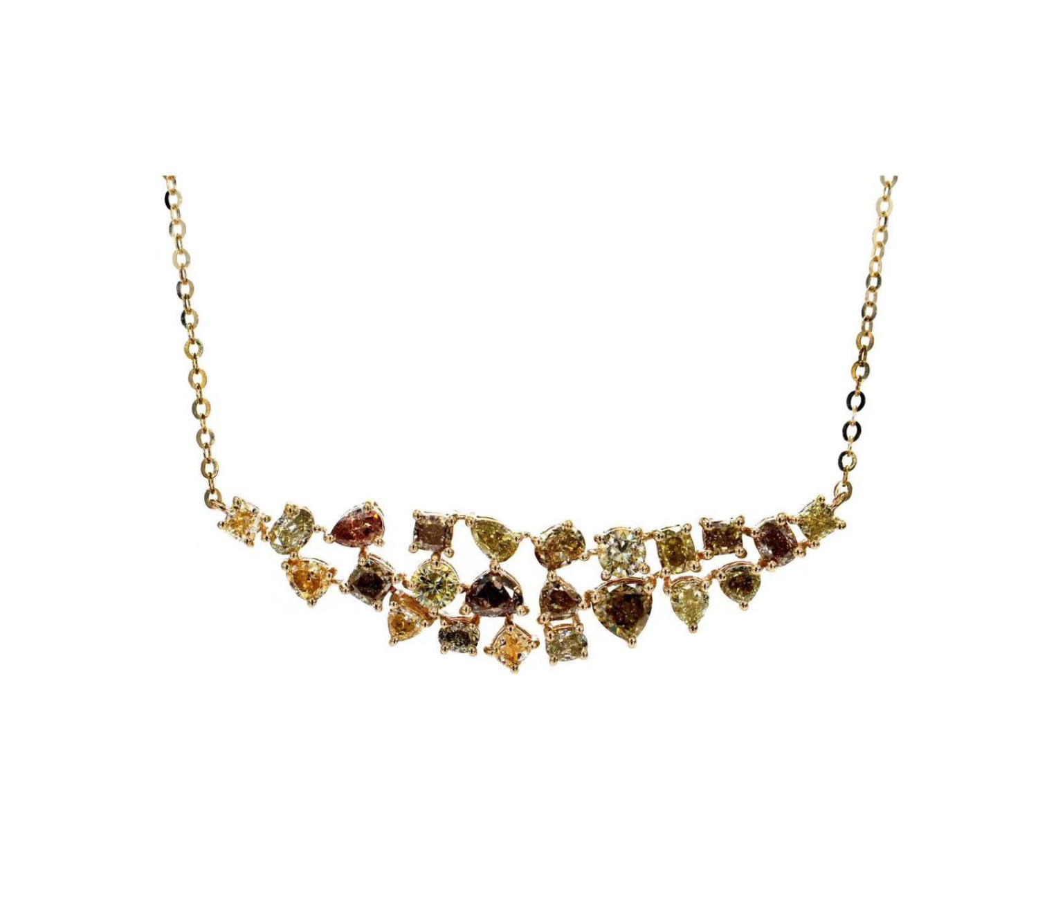 Multi Shape Natural Colour Diamond Pendant / PK-51P/ORR