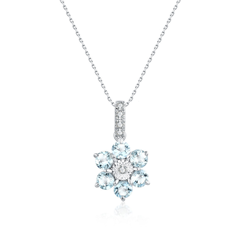 Aquamarine and Diamond Pendant / PK-54SP+2/CAR