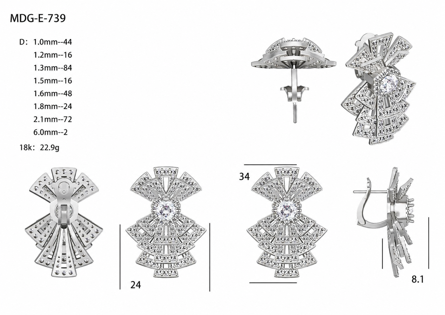 Diamond Earrings / MDG-E-739
