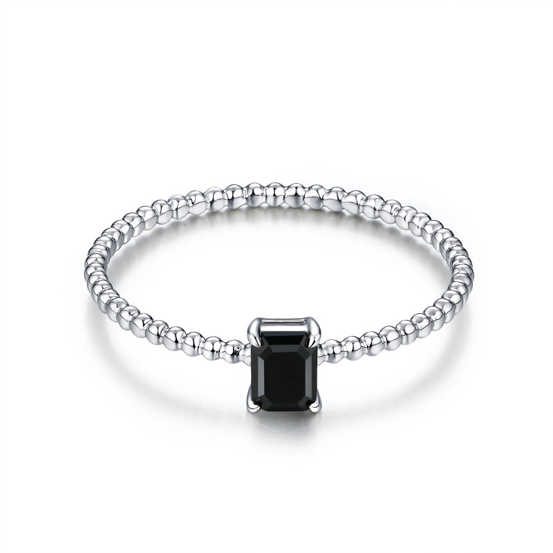 Emerald Black Diamond Beaded Ring / PK-145R/MRR