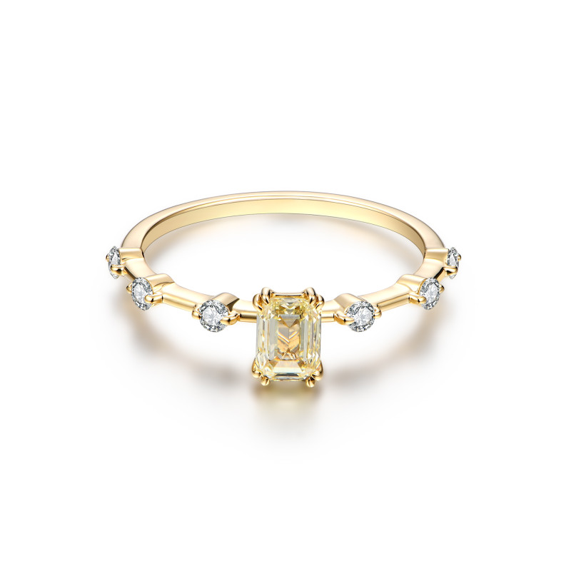 Light Yellow Diamond Space Ring / PK-67R+4/AAR