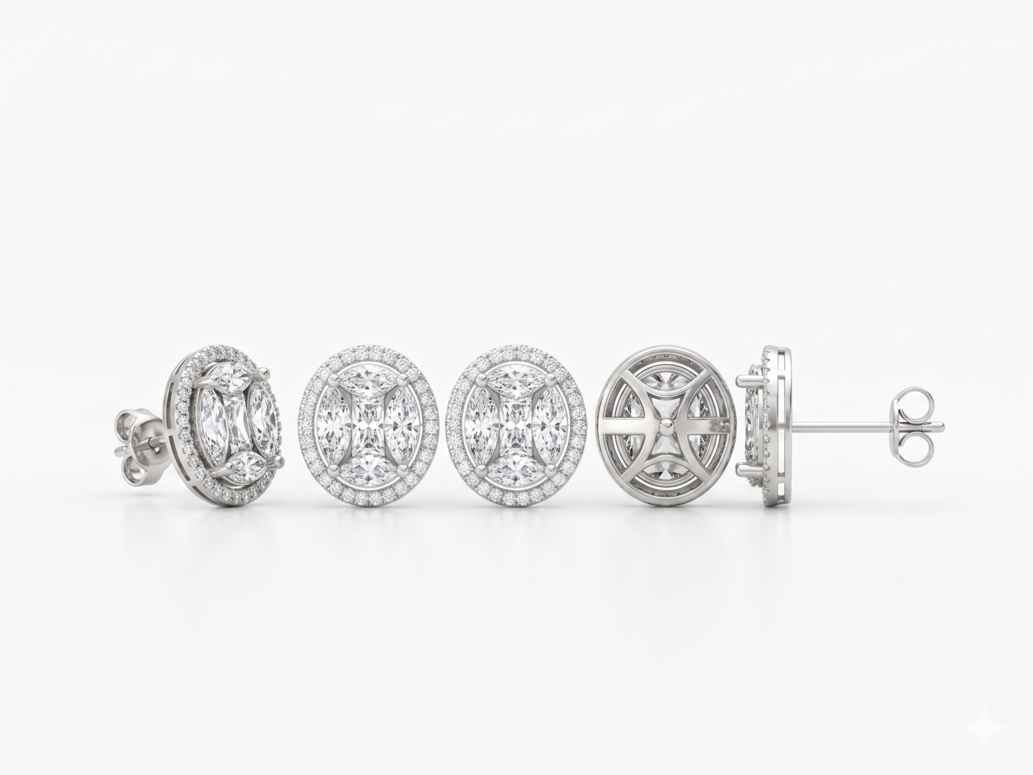 Illusion Diamond Oval Earrings / HK2501204-E