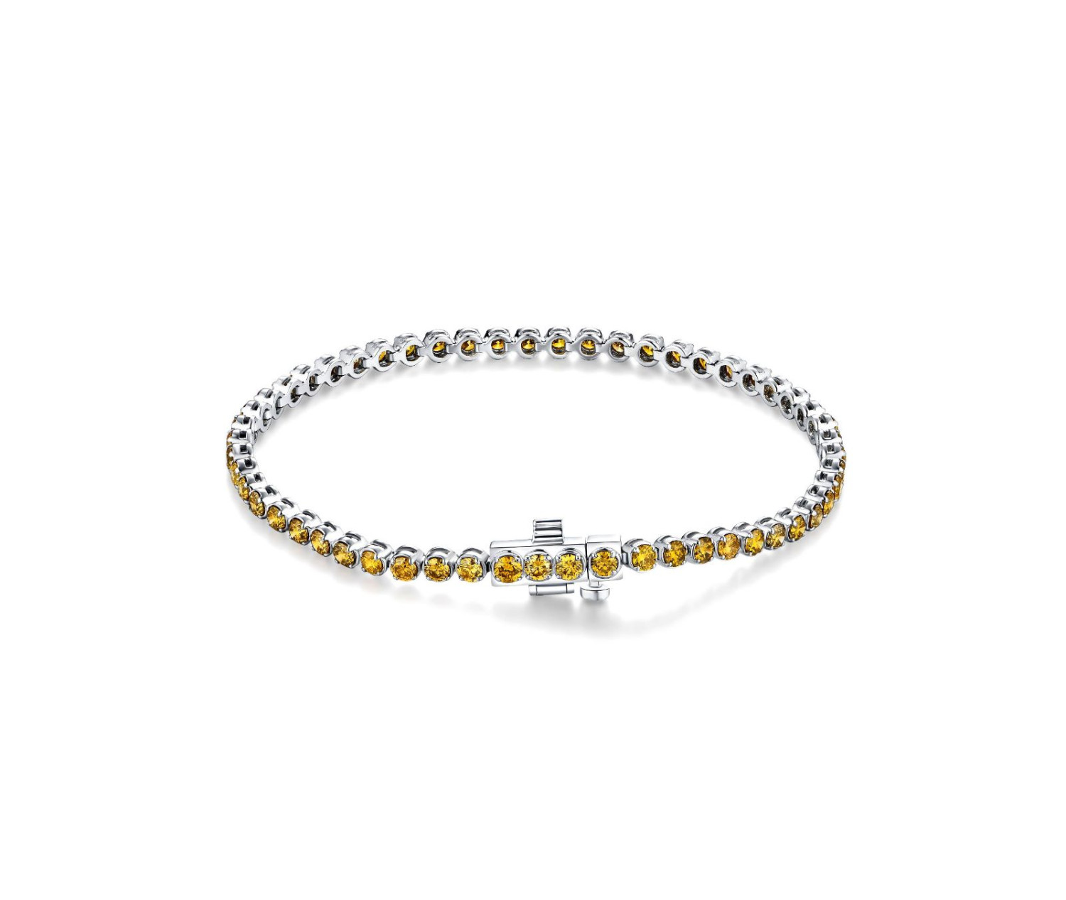 Lemon Yellow Diamond Tennis Bracelet / PK-17B/MHCR