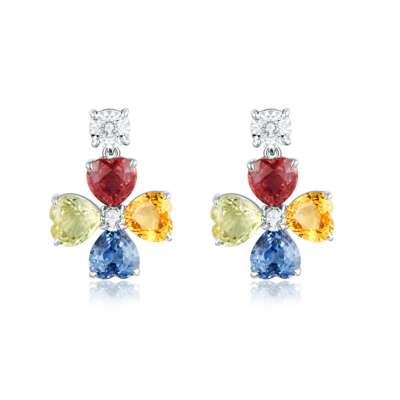 Colour Sapphire and Diamond Earrings / PK-51SE/OER