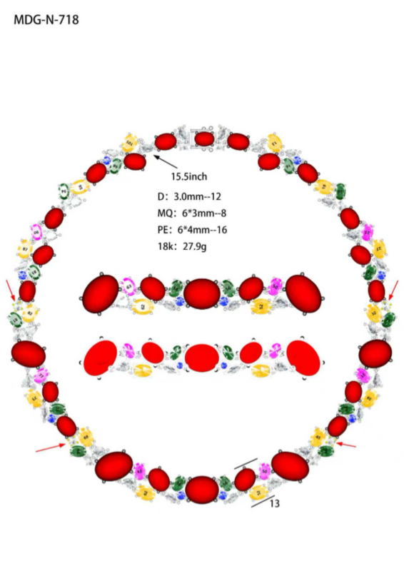 MDG-N-718(PK-53N) / Gemstone Necklace