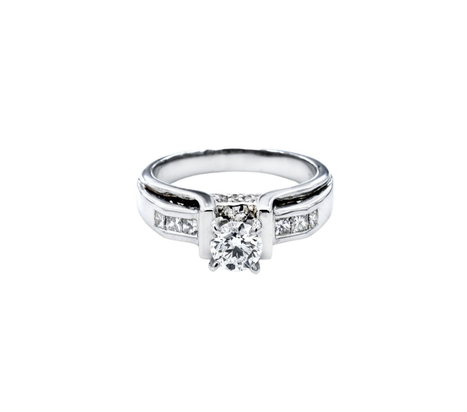 GIA Certified Round High Rise Diamond Ring / PK-32R/MSAR