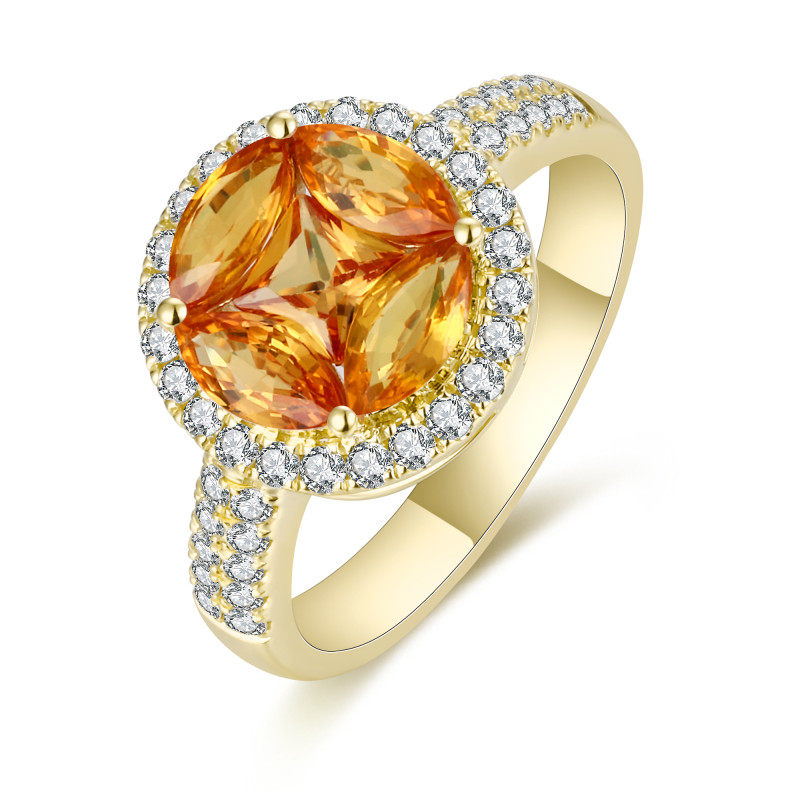 Yellow Sapphire and Diamond Ring / PK-58SR+1/CAR