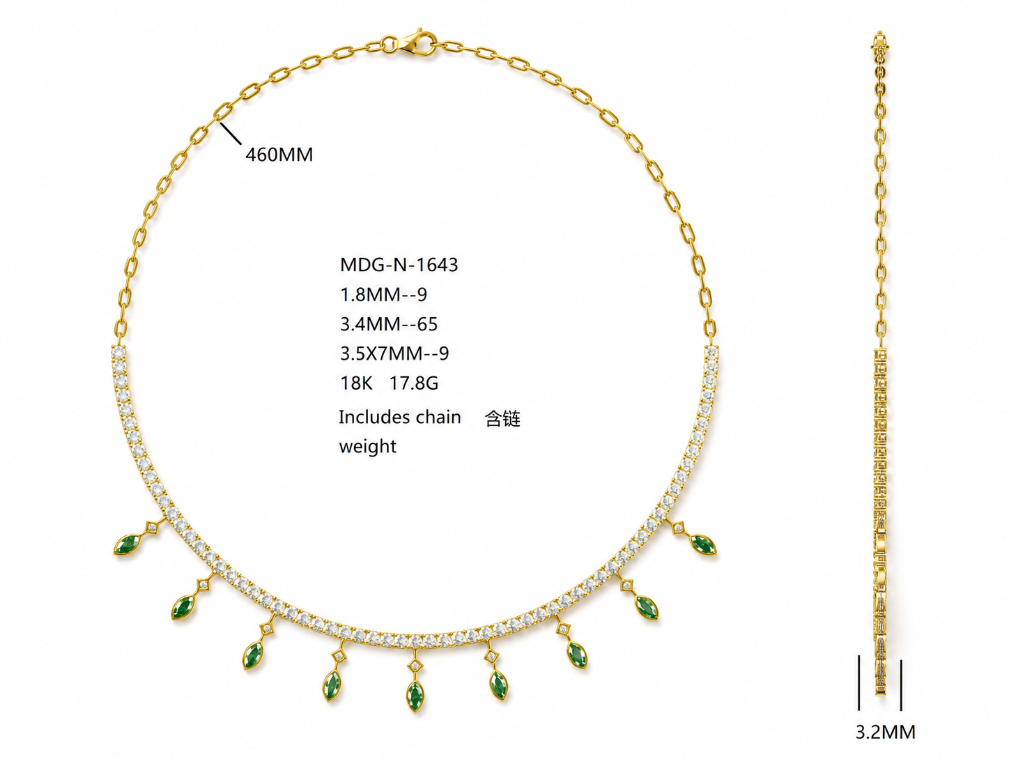 Diamond Necklace / MDG-N-1643
