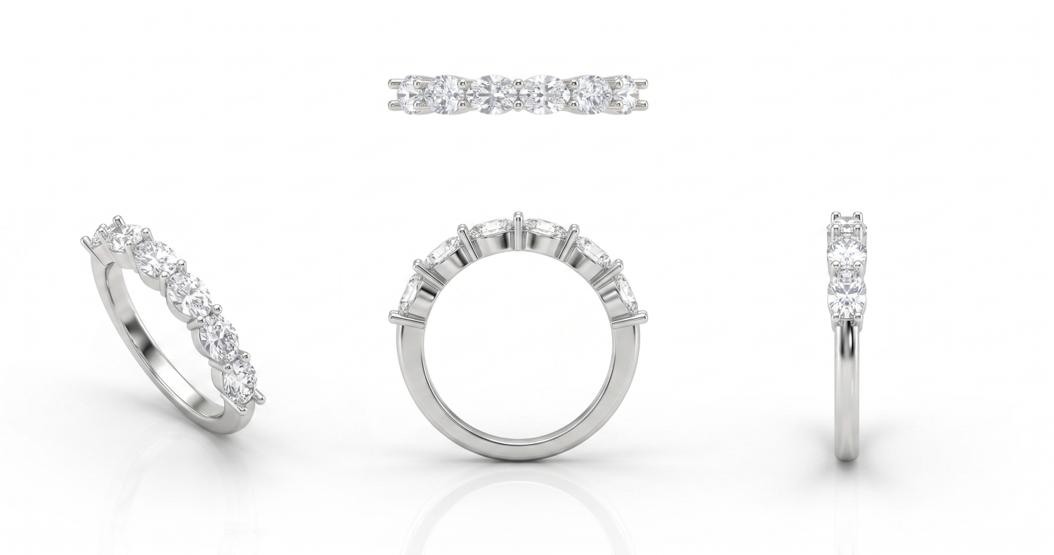 Half Eternity Diamond Ring / HK260128-R