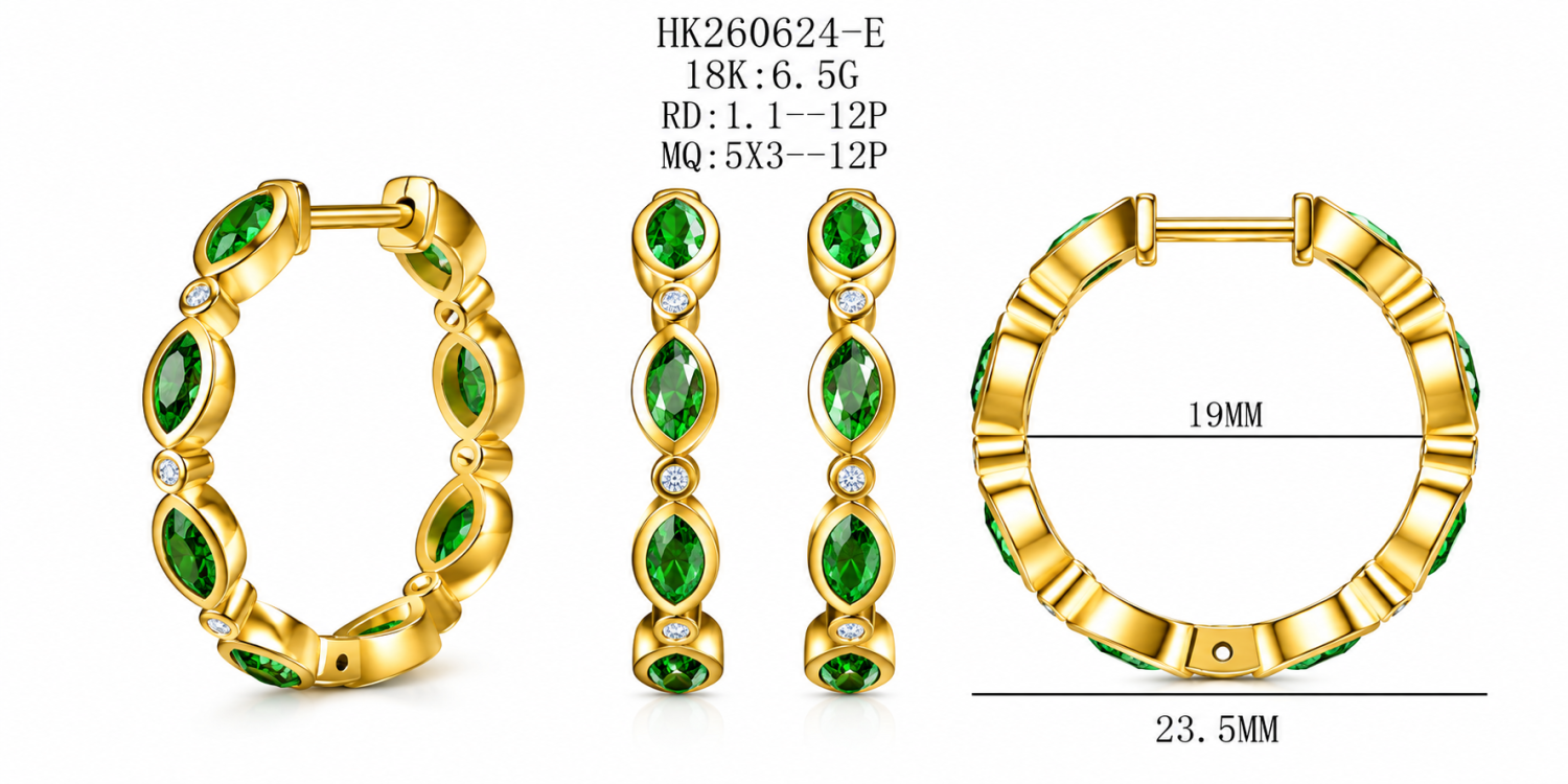 Emerald Earrings / HK260624-E