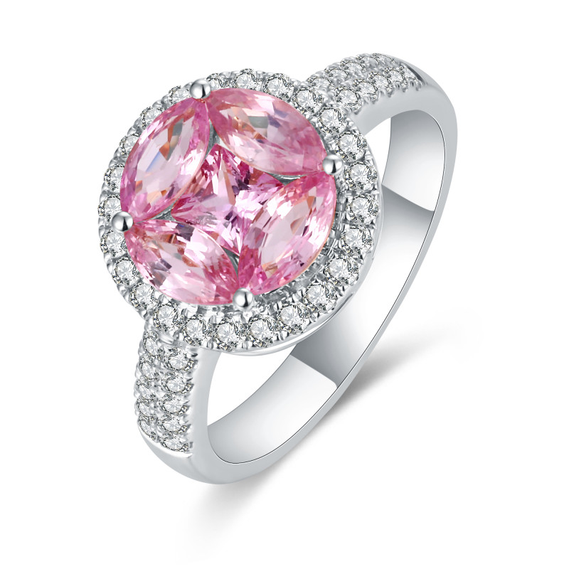 Pink Sapphire and Diamond Ring / PK-58SRW/ACR