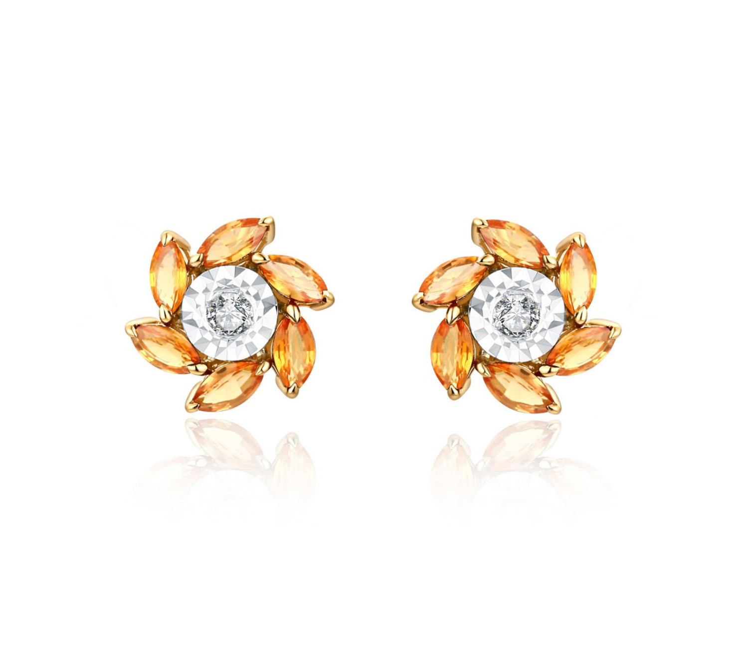 Yellow Sapphire and Diamond Earrings / PK-61SE+1/CNR