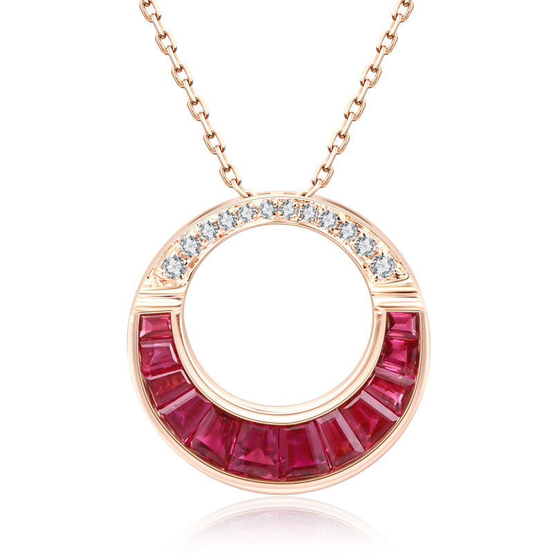 Horse Shoes Ruby and Diamond Pendant / PK-12SP/EOR