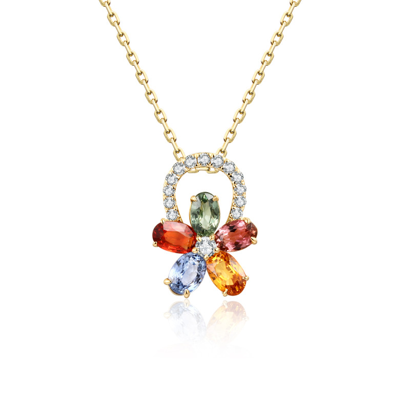 Colour Sapphire and Diamond Pendant / PK-68SP+1/TSR