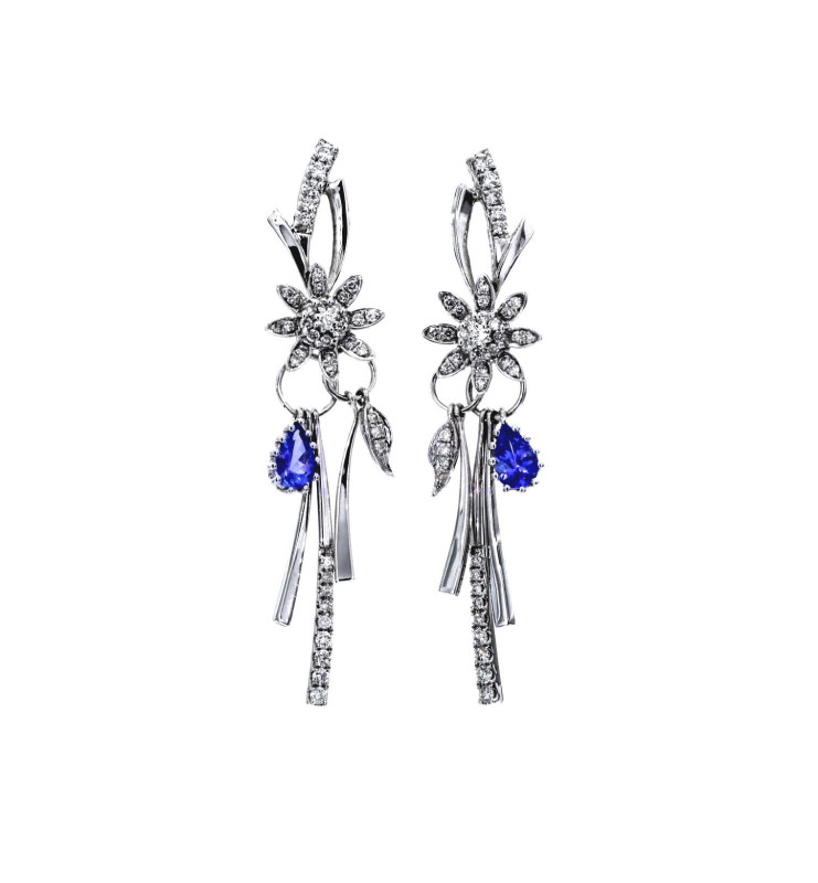 Tanzanite White Diamond Earrings / PK-6EO/OHR