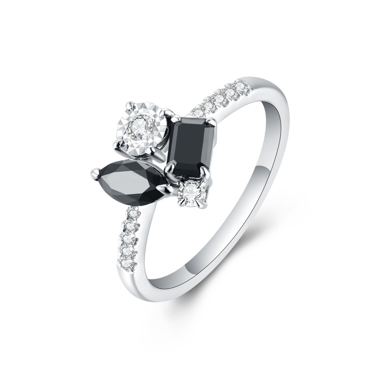 Black & White Diamond Ring / PK-47SR/NSR