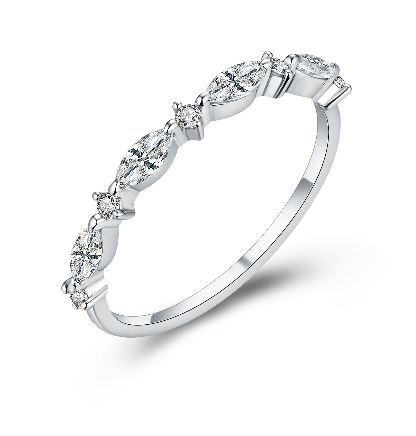 Round & Marquise Diamond Half Eternity Ring / PK-109R/ CNR