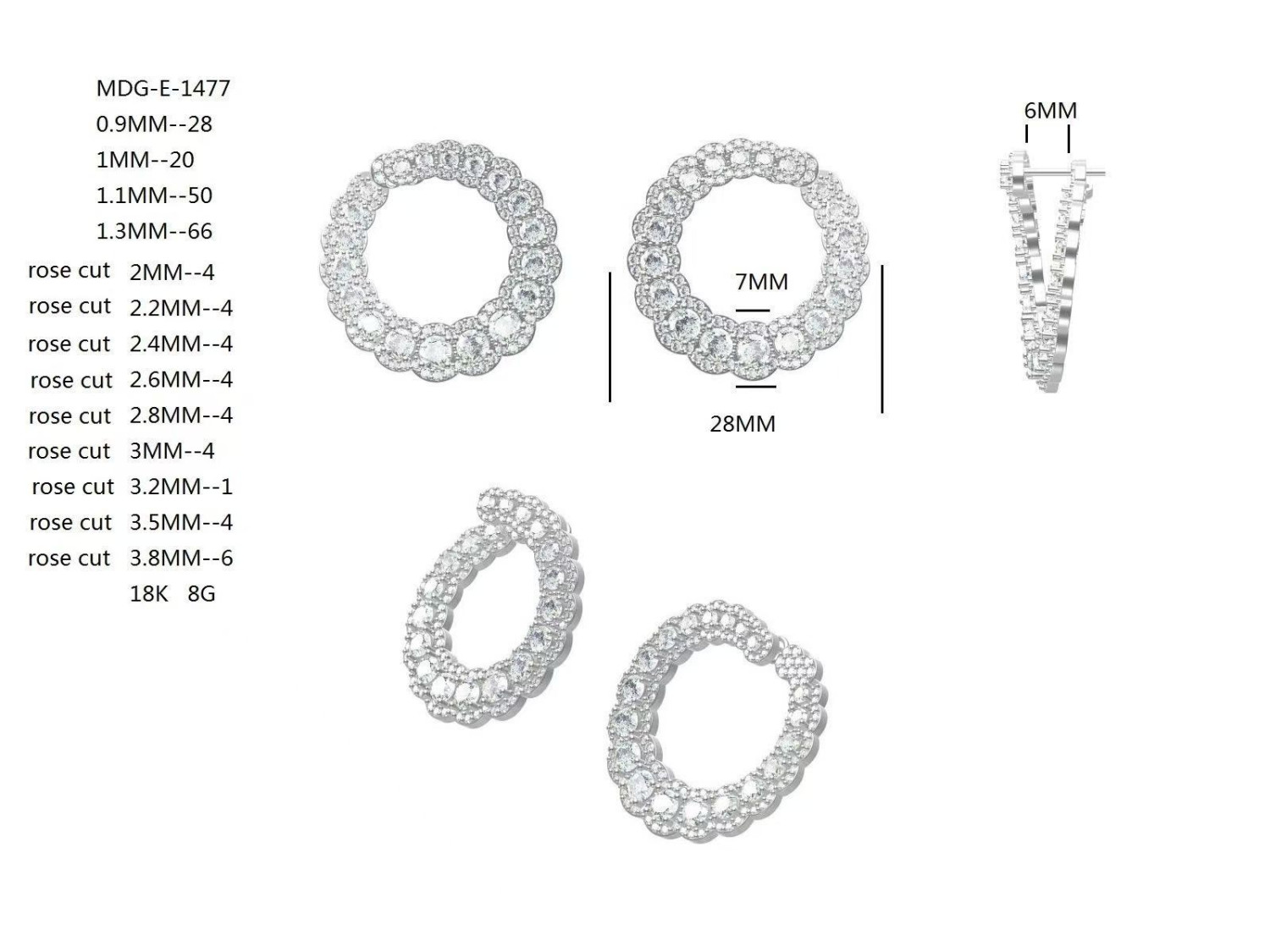 Statement Earrings / MDG-E-1477