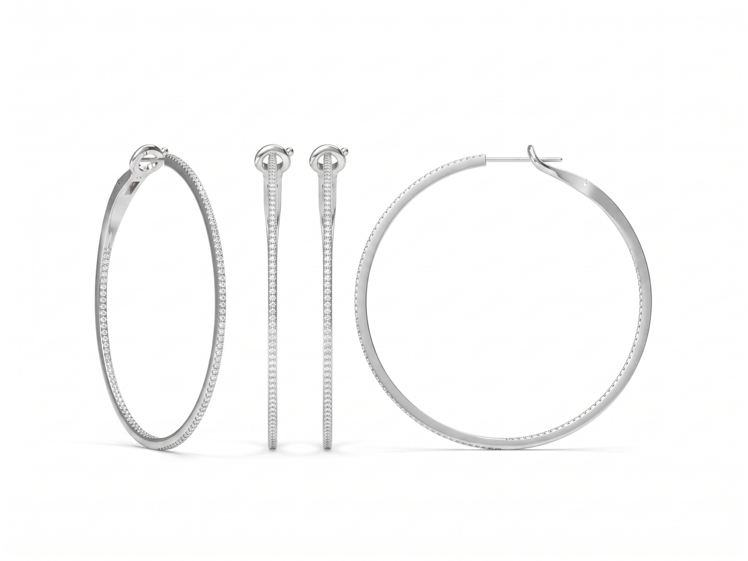 Earring Hoop Pave Set / HK260119-E