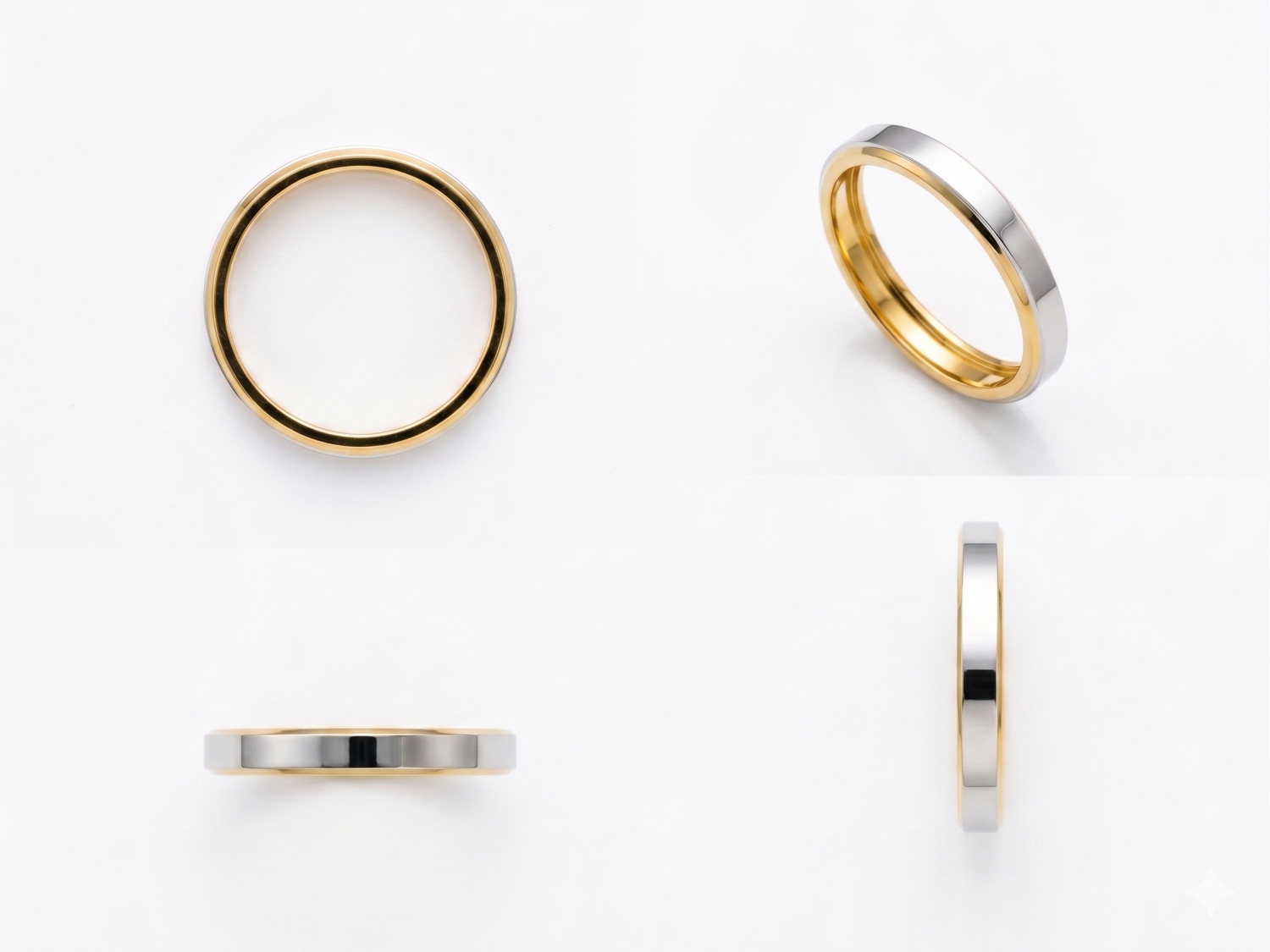 Two Tone Wedding Band / MDG-R-1566