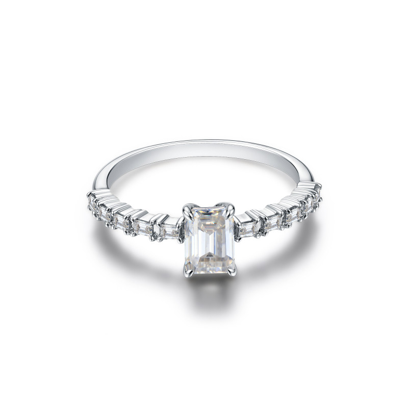 Emerald & Baguette Half Eternity Diamond Ring / PK-127R+2/SOR