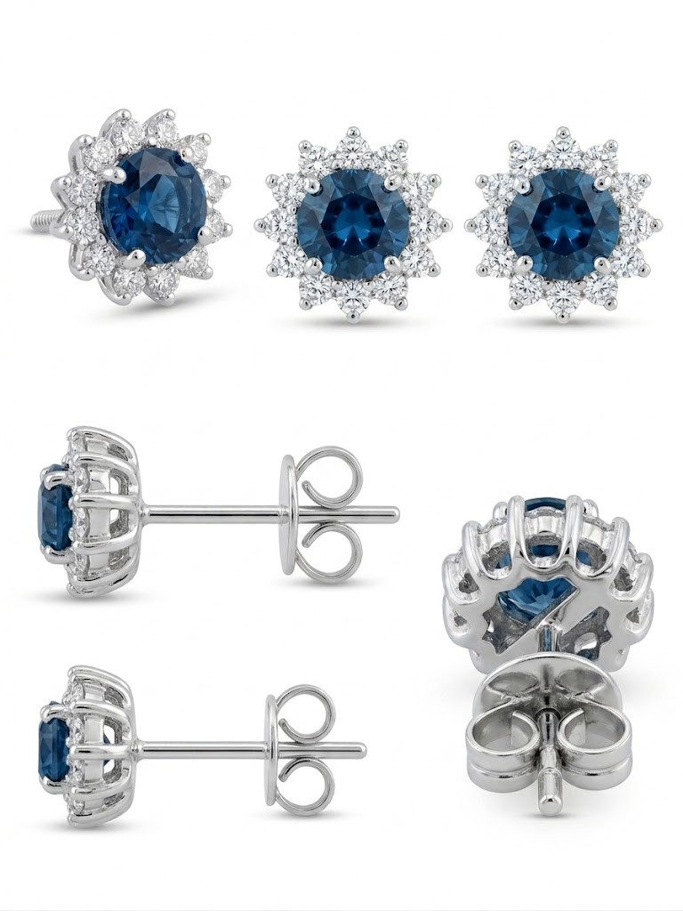 Sapphire With Diamond Earrings / PK-65E/CHR
