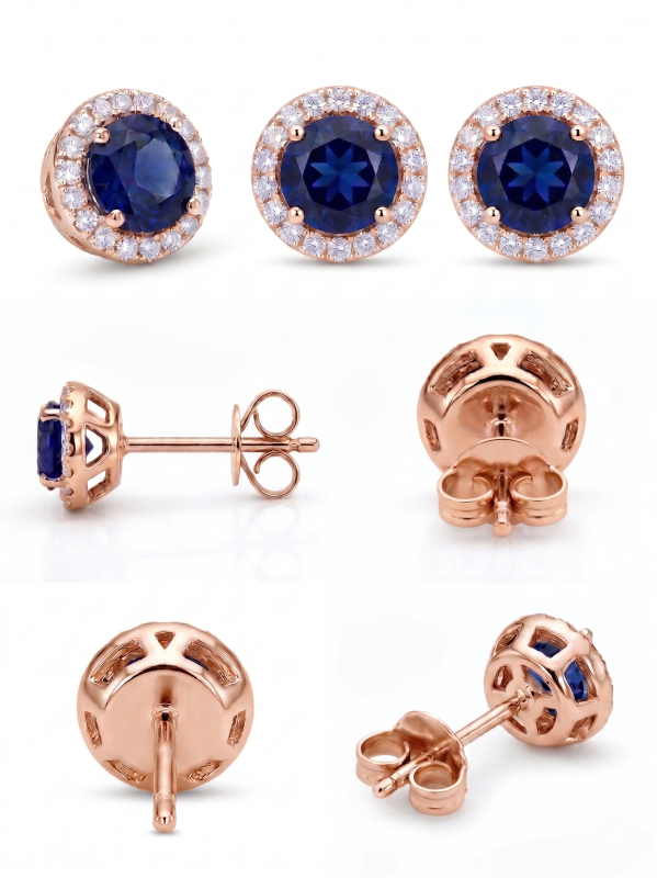 Sapphire With Diamond Earrings / PK-95E+4/CTR