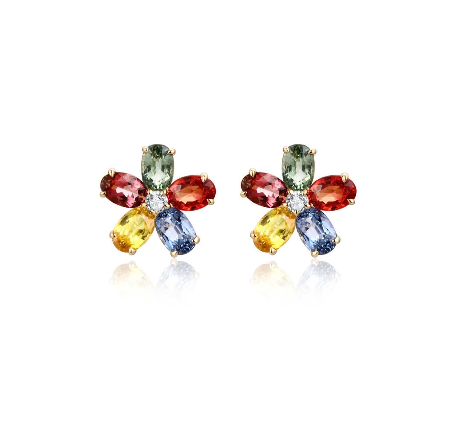 Colour Sapphire and Diamond Earrings / PK-68SE+1/MNSR