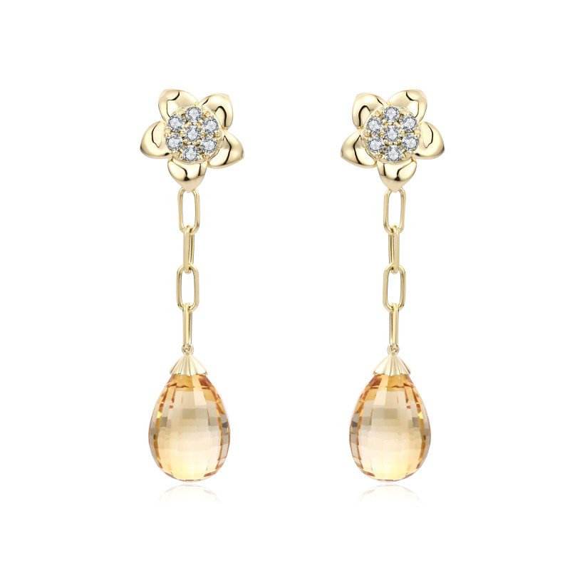 Citrine White Diamond Earrings / PK-21SSE/MRRR