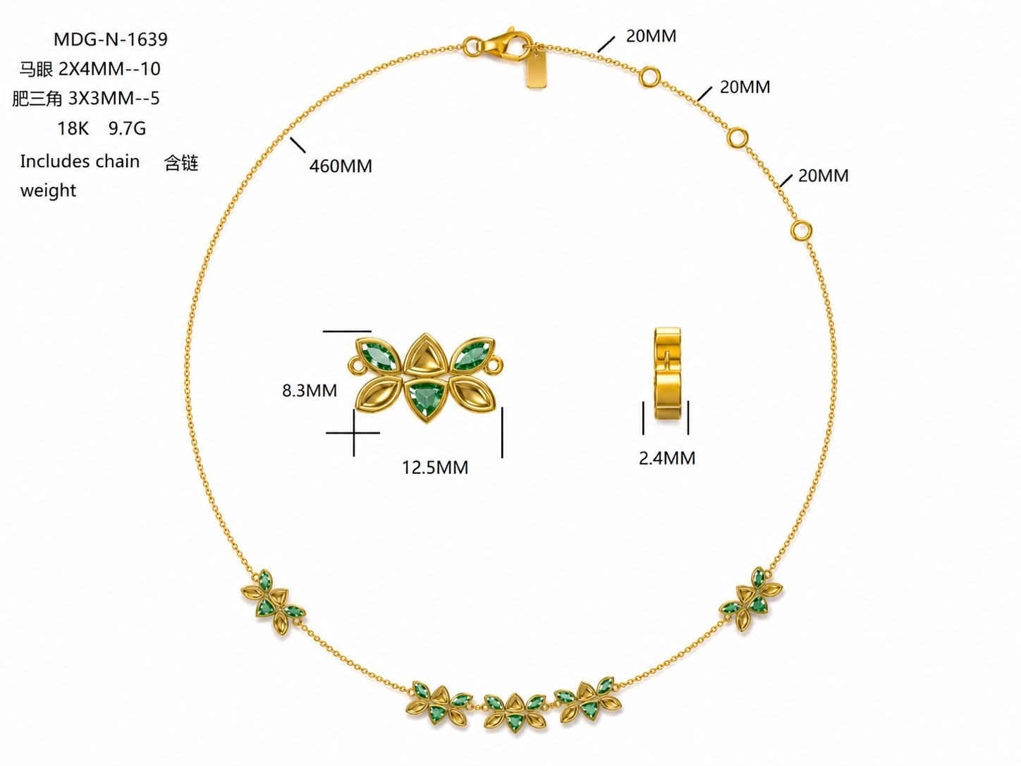 Diamond Necklace / MDG-N-1639