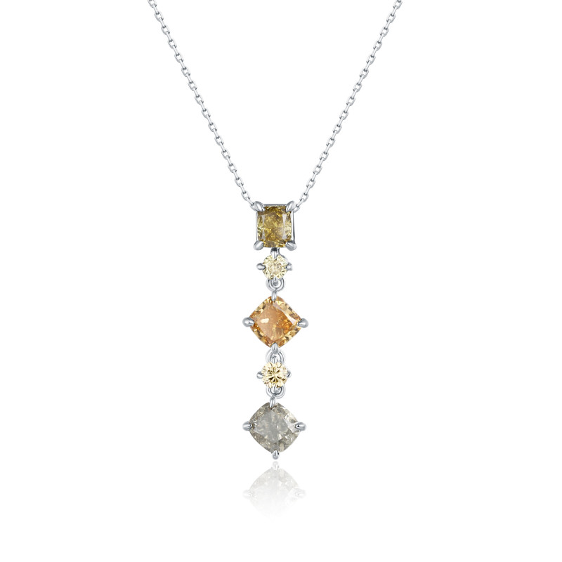 Multi Shape Natural Colour Diamond Pendant / PK-57SP/ARR