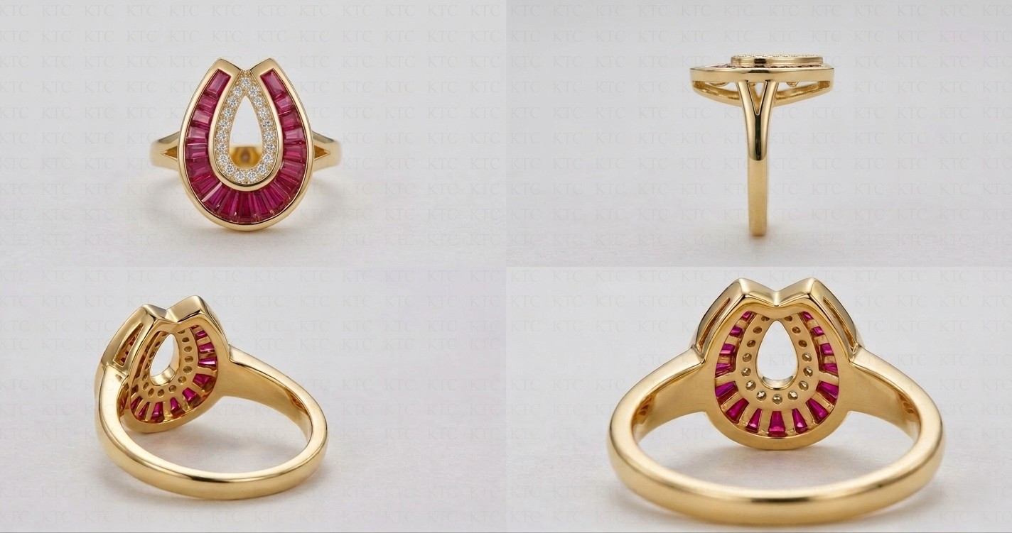 Ruby Horse Shoe Ring / 2023111005-R