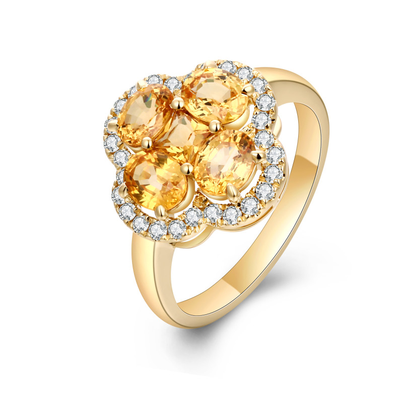 Yellow Sapphire and Diamond Ring / PK-62SR/CTR