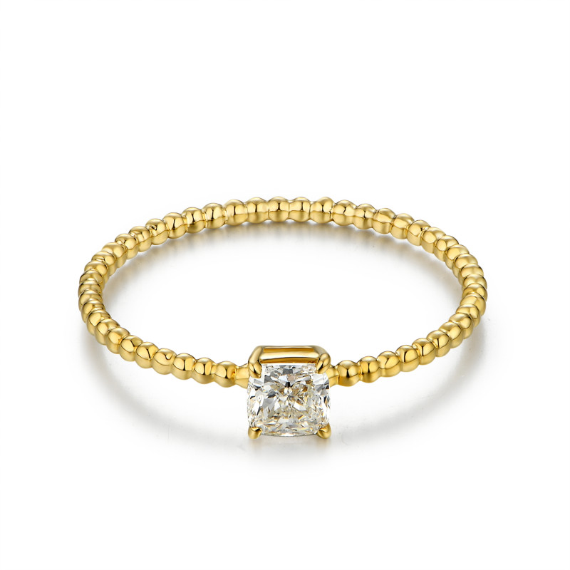 Princess Cut Beaded Diamond Ring / PK-120R/HHR