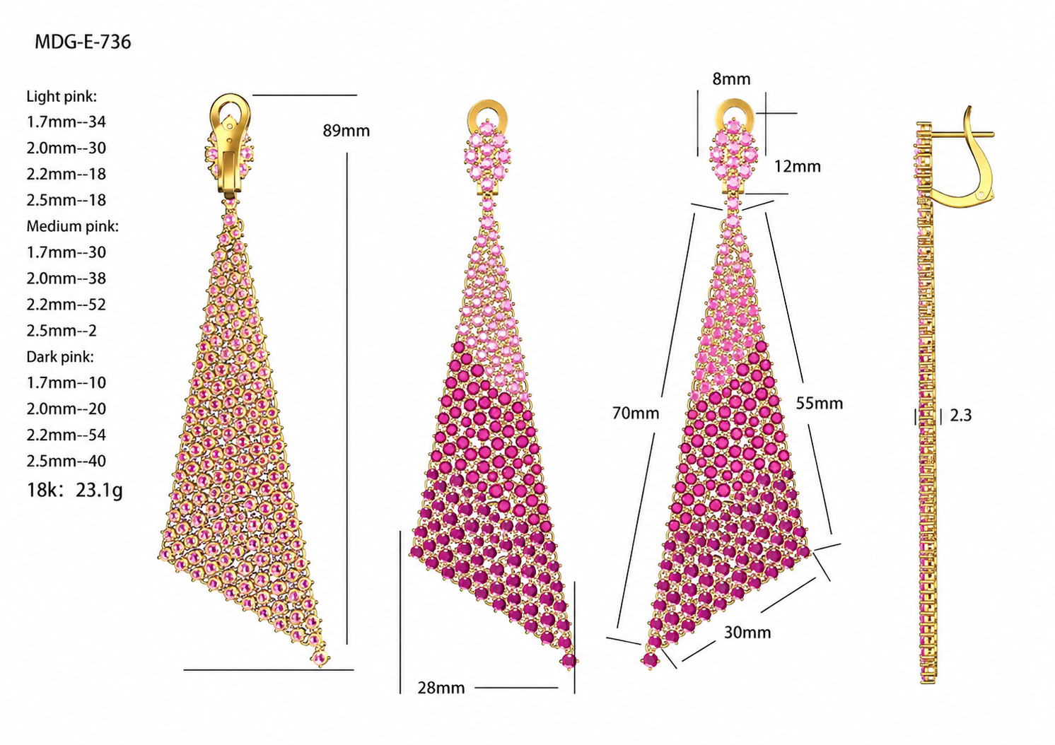Sapphire Earrings / MDG-E-736