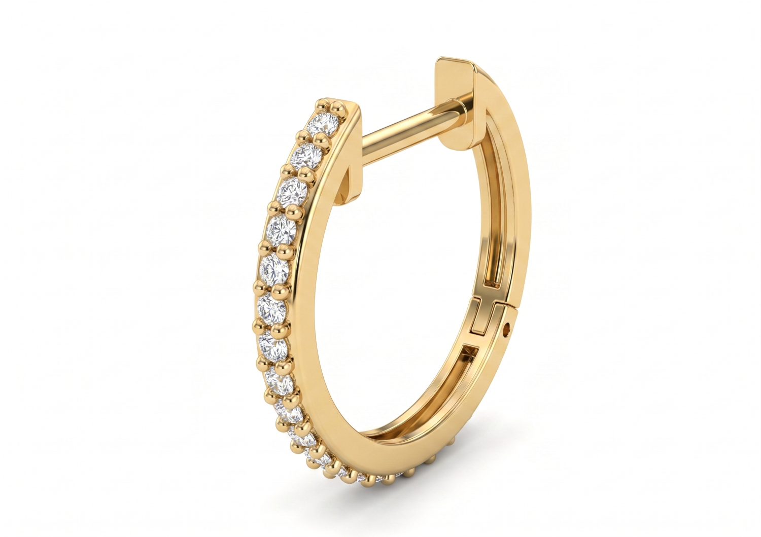 Earring Huggie Pave Set / MDG-E-592