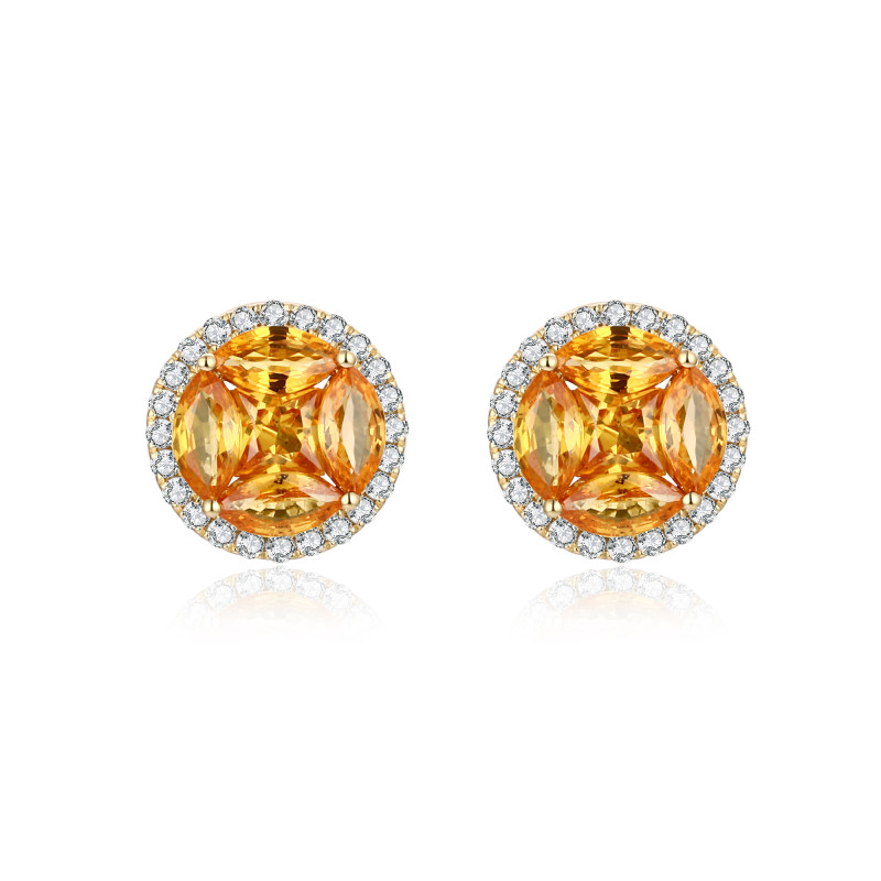 Yellow Sapphire and Diamond Earrings / PK-58SE+1/SHR