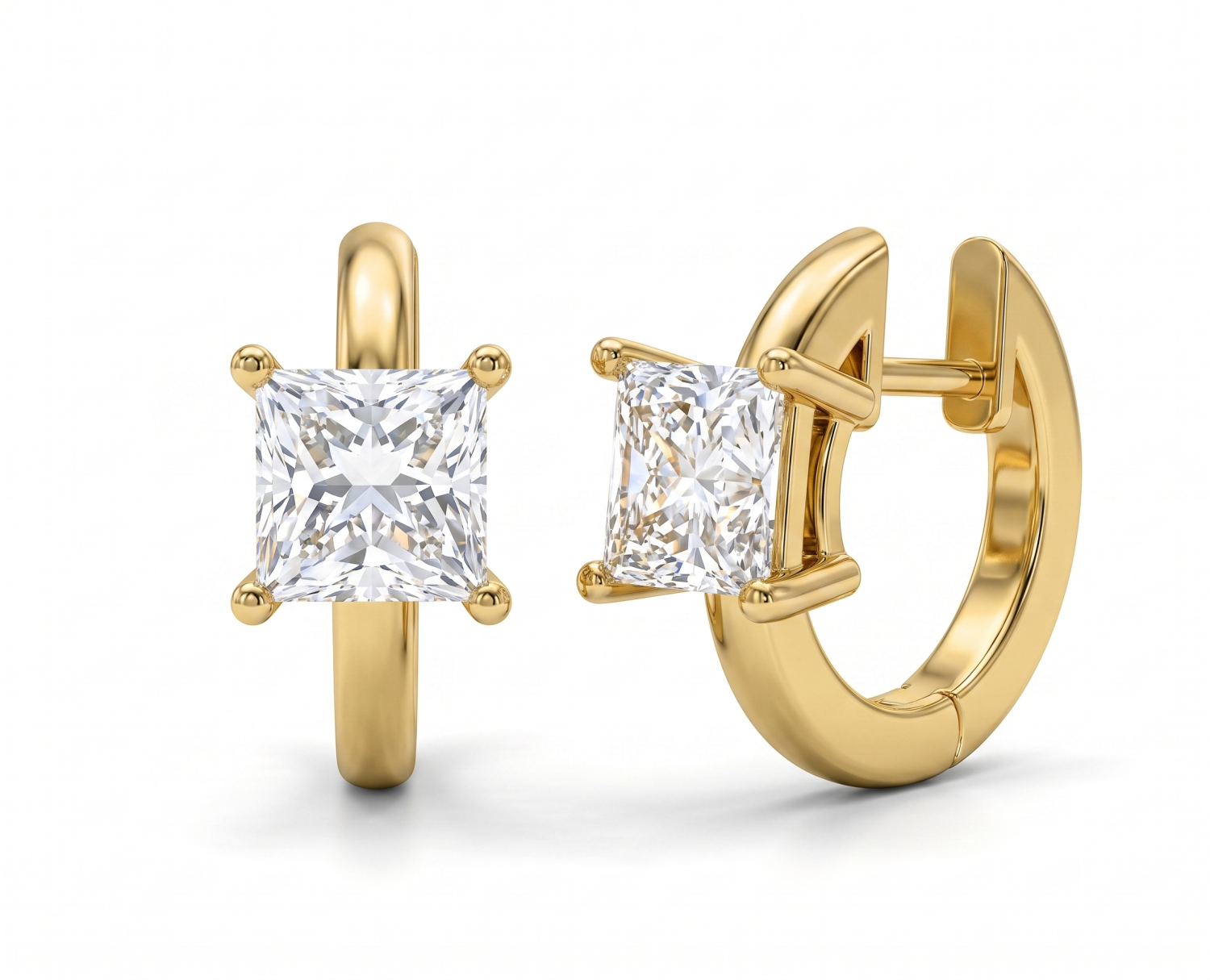 Hoop Princess Diamond Earrings / MDG-E-1243-1