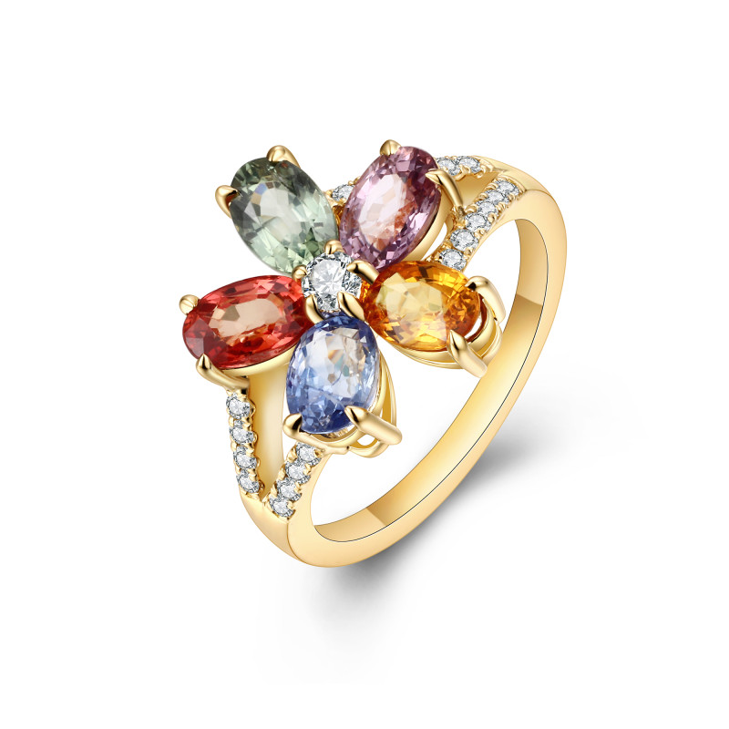 Colour Sapphire and Diamond Ring / PK-68SR+1/MRHR