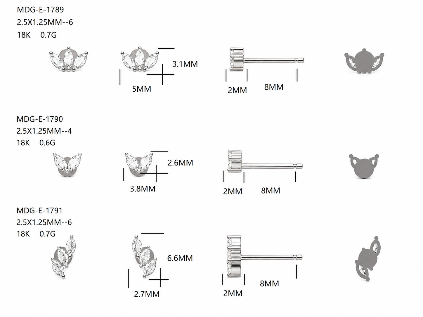 Diamond Earrings / MDG-E-1789