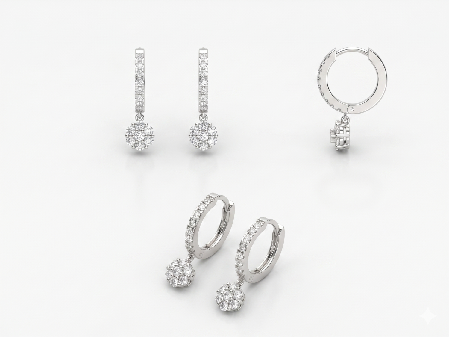Earring Huggie Drop / MDG-E-1225