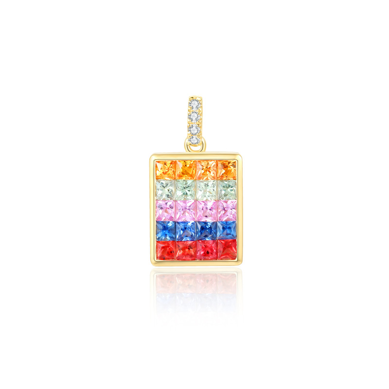 Colour Sapphire and Diamond Pendant / PK-66P+3/ANR