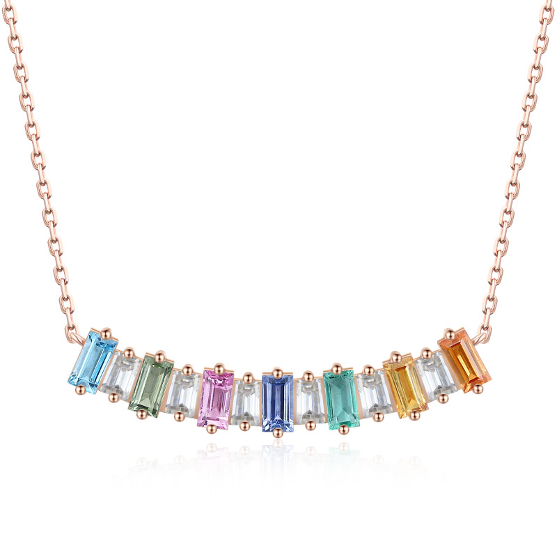 Classic Multi Sapphire and Diamond Pendant / PK-13SN/CTR