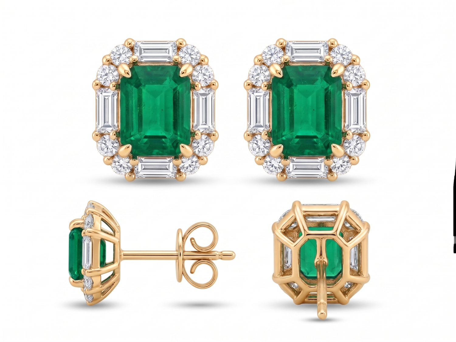 Diamond with Emerald Earrings / PK-147E