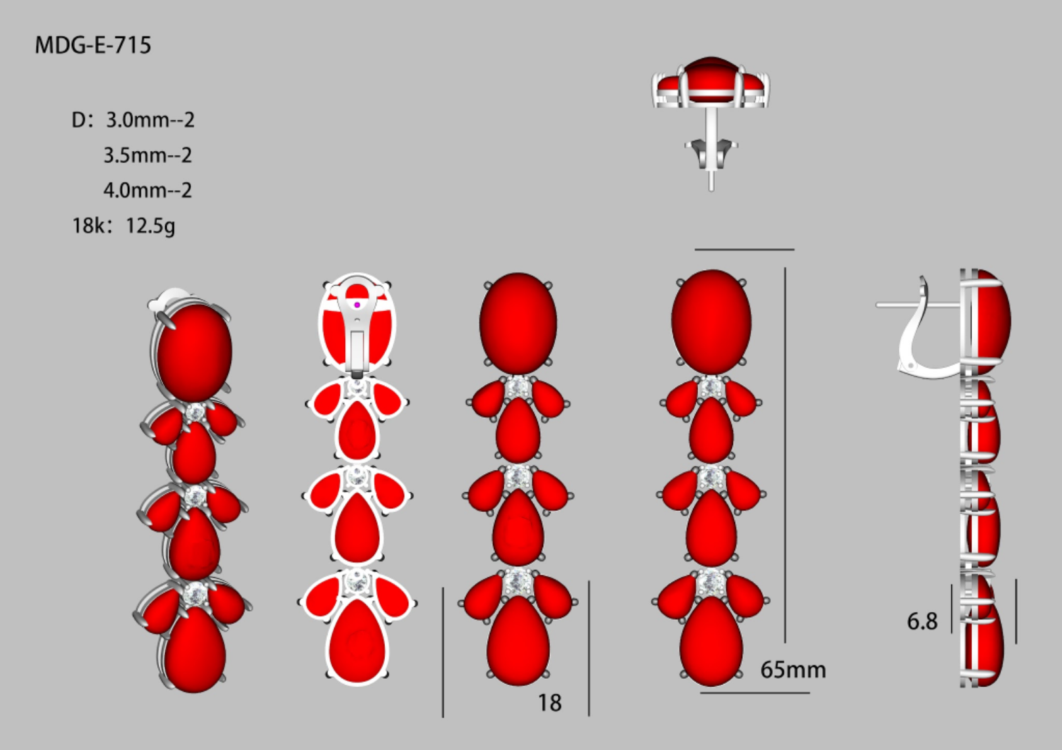 MDG-E-715(PK-166E) / Gemstone Earrings